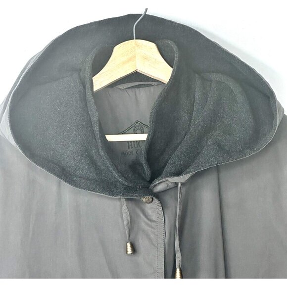 Hucke Mode Collection Womens Trench Coat Wool Lined Hooded Vintage Grey Size 12 - Picture 5 of 16